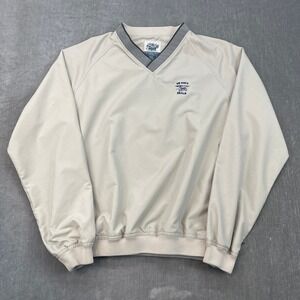 US Navy Seals Chestnut Hill Mens Small Tan Windbreaker Pullover V-Neck Jacket